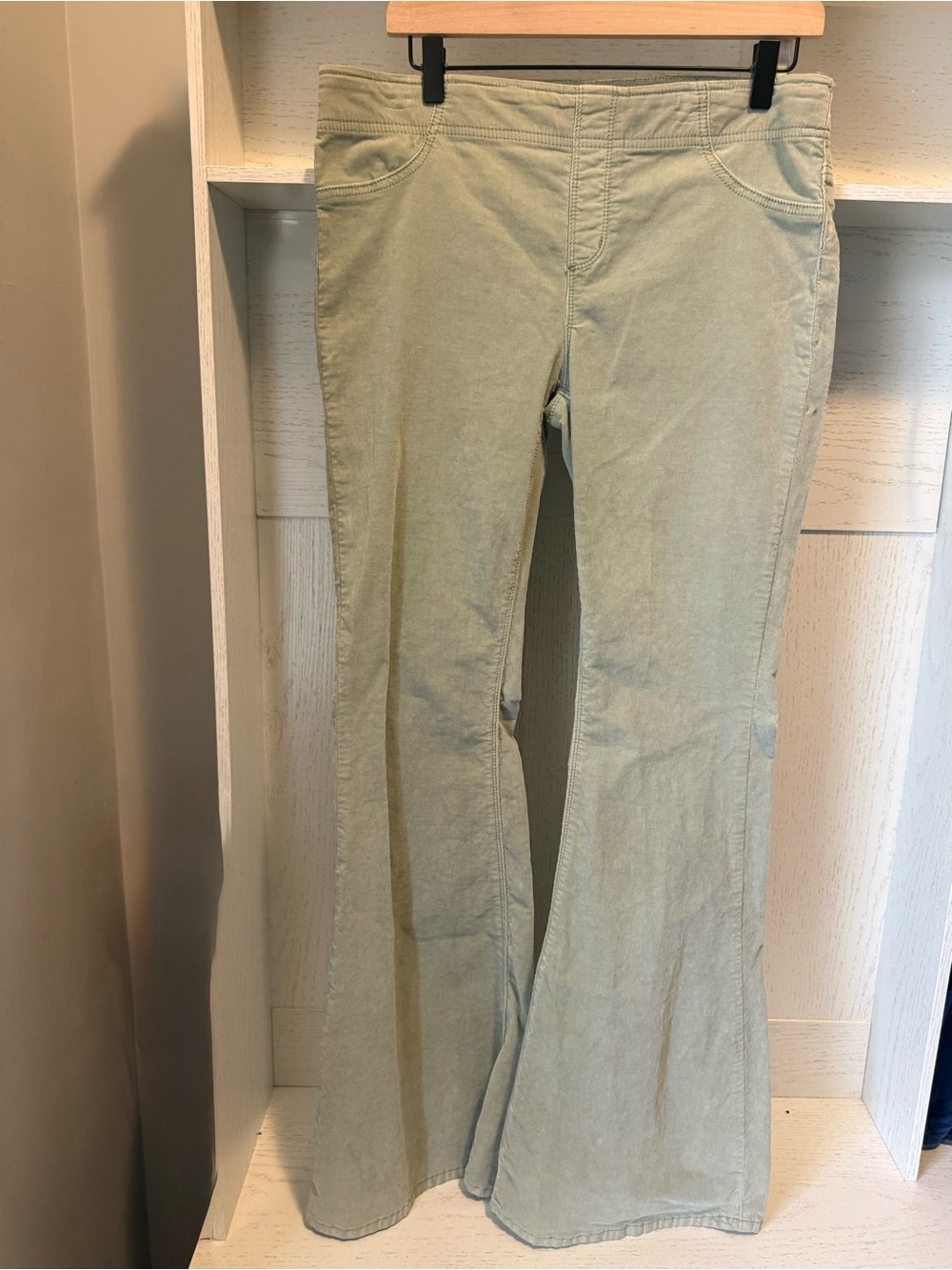 Women’s Light Sage Flared with the free corduroy pull on pants size 31 women